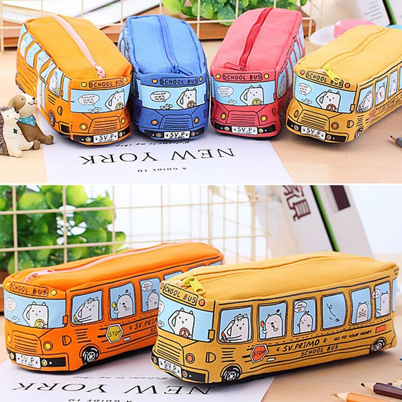 Roztomilý autobusový penál plátěný stacionární box velkokapacitní taška na pera penály