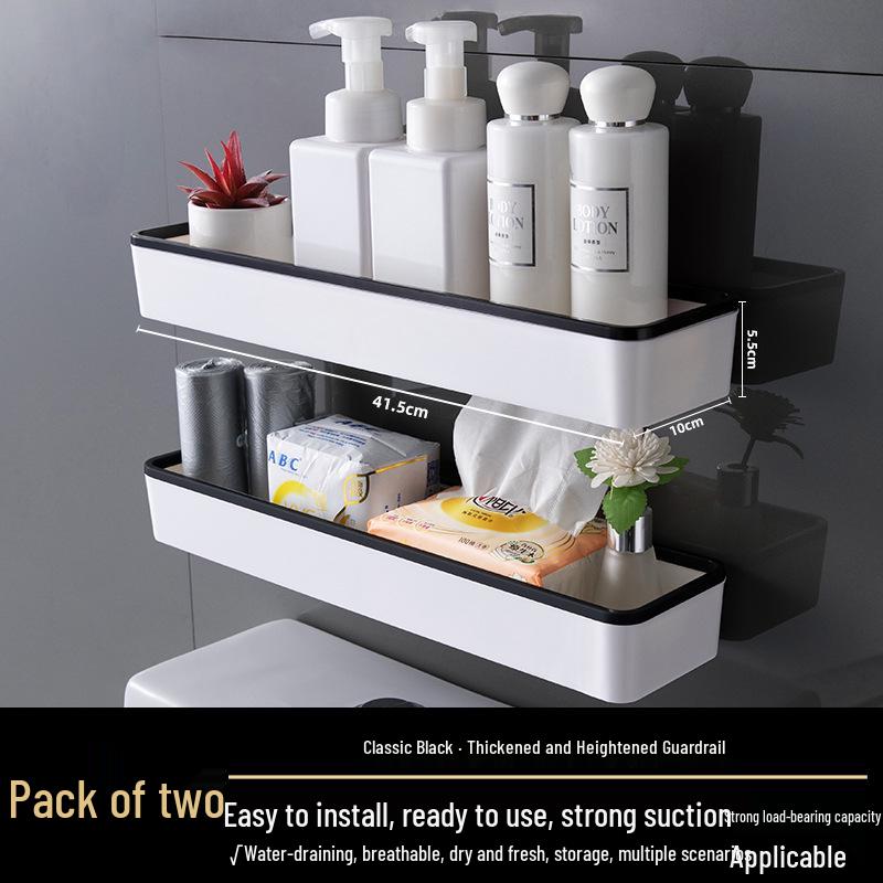 Wall-Mounted Bathroom & Kitchen Storage Rack, No-Drill