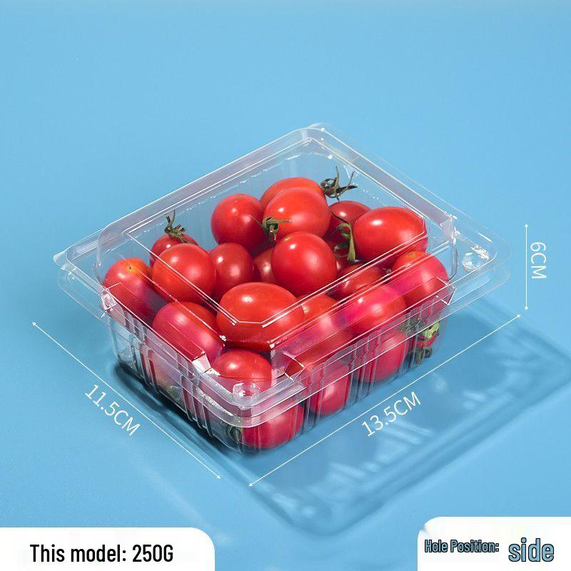 Clear Plastic Disposable Fruit Box with Lid for Strawberries