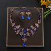 3 Pcs Luxurious Wedding Accessories Women's Zircon Set Bride's Elegant Crystal Banquet Birthday Rhinestone Necklace Earring Set