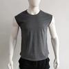 Ärmelloses T-Shirt für Herren, Sommer, Freizeit, Sport, lockeres Oberteil, kurzärmlig, unten, T-Shirt für Herren