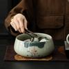 Glazed Hand-Painted Ge Kiln Jianshui Ceramic Extra Large Tea Washing Tea Residue Tank Water Tank Household Tea Set Tea Cup Washing Storage Bowl