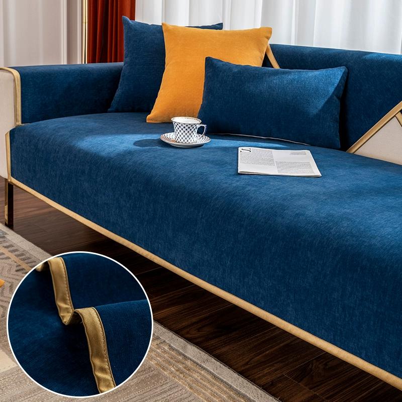 

Легкая роскошная высококачественная утолщенная диванная подушка Сезонный универсальный чехол из синели Современная минималистичная высококачественная противоскользящая подушка Спинка дивана 70*70CM