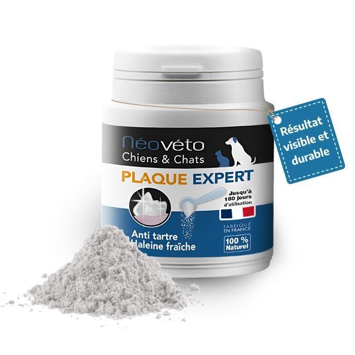 PLAQUE EXPERT - Néovéto - Poudre De Soins Dentaires - Anti Tartre - Haleine Fraîche - 100g