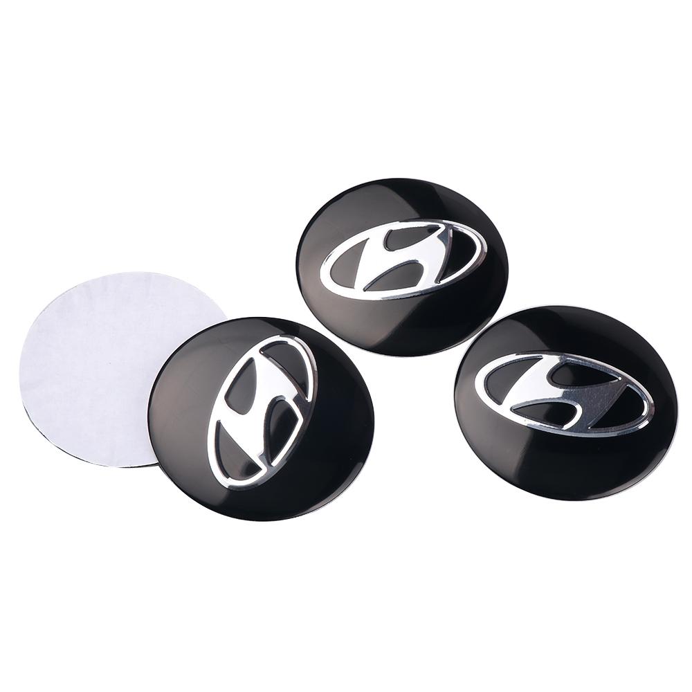 4PCS Auto Hubcap Decals Car Wheel Center Hub Caps Covers Stickers Accessories For Hyundai i30 Tucson i20 Creta HB20 Elantra Kona Y7