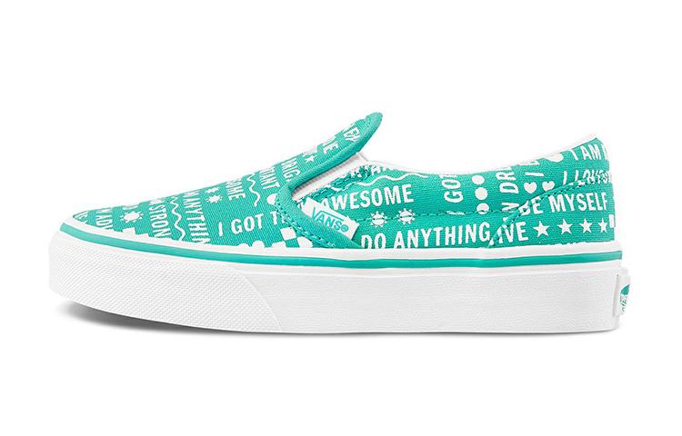 Vans Slip-on Низкие Детские Скейтбордические Кроссовки Зеленые Дети Возраст 3 7 Лет VN0A4BUT52L 32.5