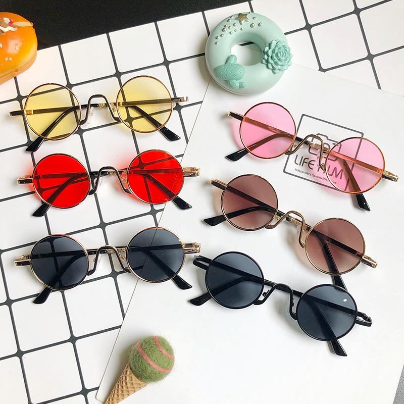Sunglasses for Children Fashion Metal Frame Round Sunglasses Retro Anti Ultraviolet Tide Children's Glasses Lentes