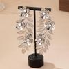 Trendy Cross-Border Floral Long Dangle Earrings for Women - European and American Heavy Industry Style