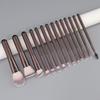New 14 coffee short handle travel makeup brush set, convenient soft multi-functional beauty tool now