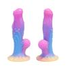 Conjunto de Plug Anal de Silicone Luminoso Colorido Misto - Brinquedos Eróticos Macios para Homens e Mulheres