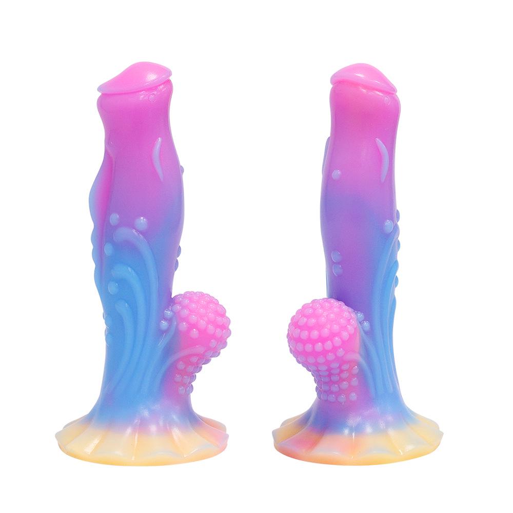 Conjunto de Plug Anal de Silicone Luminoso Colorido Misto - Brinquedos Eróticos Macios para Homens e Mulheres