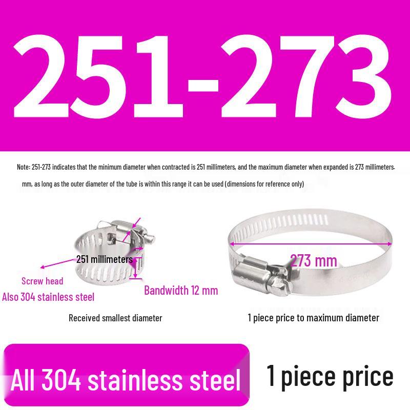 304 Edelstahl Schwerlast Schlauch- und Rohrschelle Clip