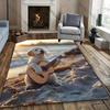 Tappeto Carino Famiglia Golden Retriever, Tappetino con Stampa Cuccioli e Mamma Cane, Tappeto Antiscivolo per Soggiorno Camera da Letto Decorazione per Amanti degli Animali