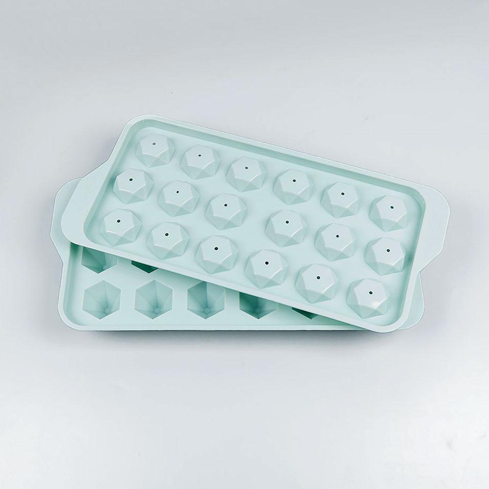 Silicone World DIY Ice Hockey Mold Round Diamond Shaped Ice Cube Molds With Lid Plastic Ice Making Box Ice Tray Kitchen Tools