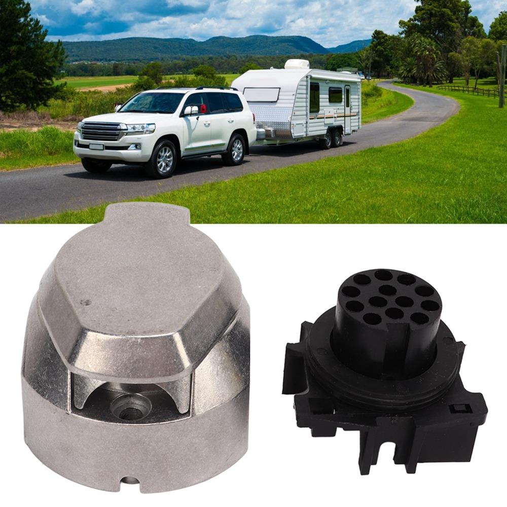 Aluminum Alloy 13 Pin Trailer Socket EU Standard 12V 12V Trailer Connector Female Trailer Connector Vehicle Connection