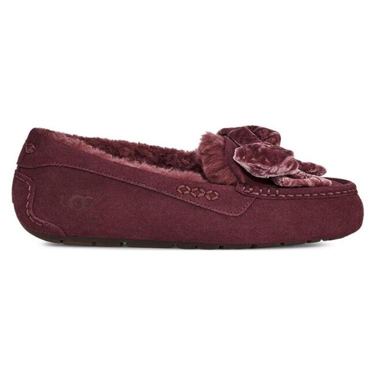 UGG Leisure Fluff Bow Mini Loafers 'Tan Velvet Black' Women's 1138650