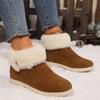 Fashion 2024 Winter New Women's Fluffy Plush Ankle Warm Snow Boots Casual Round Toe Women's Zipper Cotton Shoes