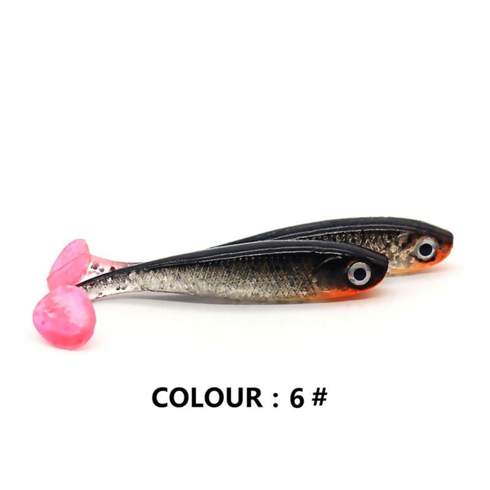 5PCS Silicone T-tail Soft Bait Artificial Jigging Wobblers Biomimetic Fish Bait  Sea