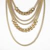 Vintage Exaggerated  Collar Statement Multi-layer Pendant Necklace Punk Choker Thick Curb Chain