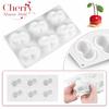 Cherry Mousse Mold 6-Cavity Cherry Cake Mold French Style Silicone Baking Mold for Dessert Pastry Molds Non-Stick Flexible Bakeware