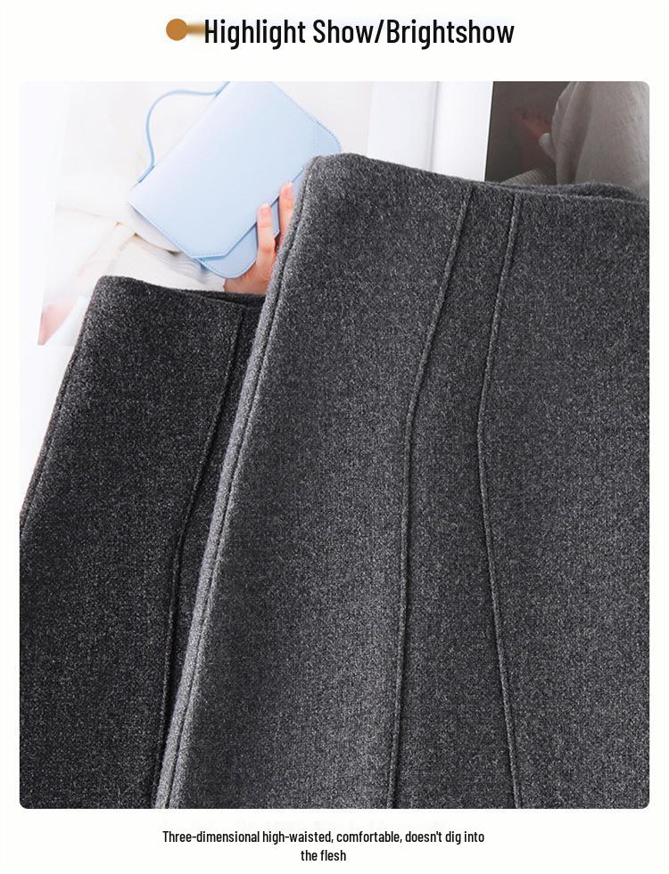 Women's Grey Wool Blend High-Waisted A-Line Skirt - Autumn/Winter 2025 Collection