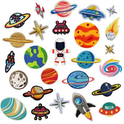 26Pcs Iron On Patches Cute Planet Style Vibrant Vivid Colors Widely Used Sew On Patches for Clothes
