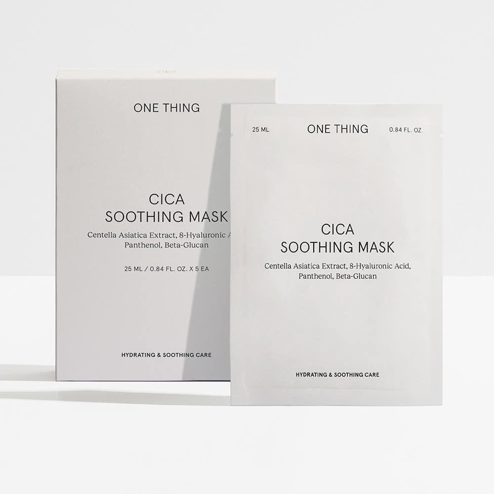 ONE THING Cica Soothing Mask Pack Calming Hydrating Daily Facial Sheet 25ml x 5ea