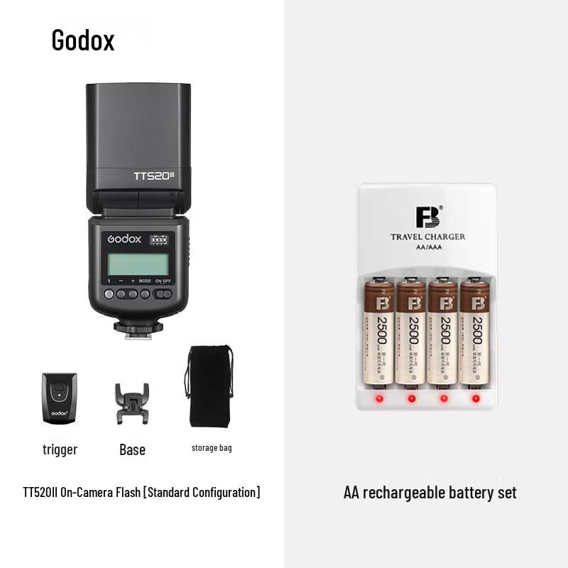 Универсальная вспышка для камеры Godox TT520III с батарейным блоком AA