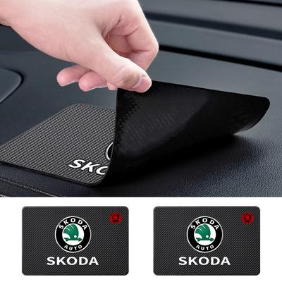 AAABV1 Car Non Slip Mat Sticky Anti Slip PVC Pads Accessories For Octavia Superb Rapid Kodiaq Karoq Fabia Kamiq Enyaq Vision RS Y