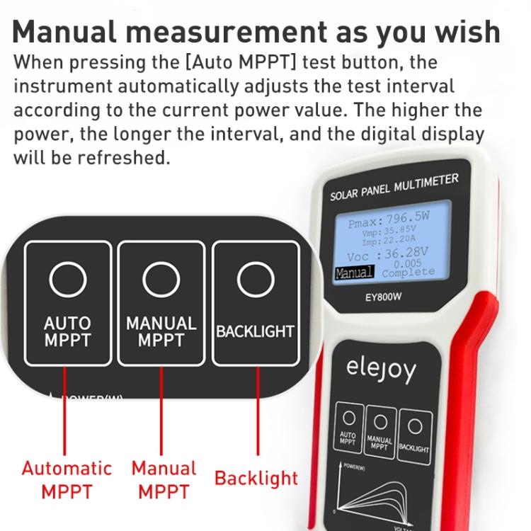Elejoy EY800W 800W Solar Panel Power Supply Multimeter