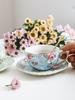 European Ceramic Floral Coffee & Tea Cup Set with Saucer – Home Use for English Afternoon Tea
