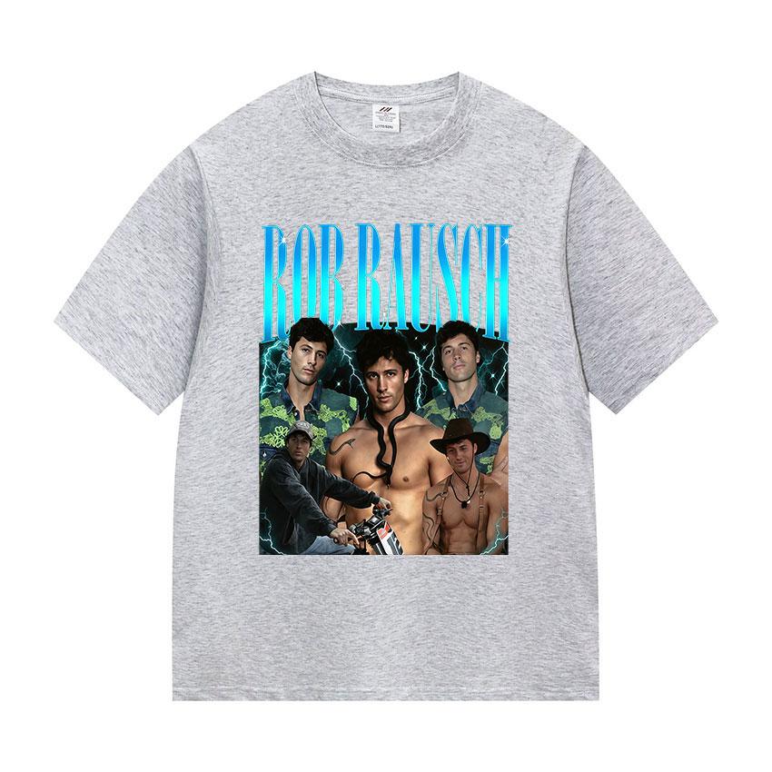 Classic Rob Rausch Graphic T Shirt Mens Vintage Fashion Cotton Short Sleeve Tshirts Unisex High Quality Loose Clothing Tshirt