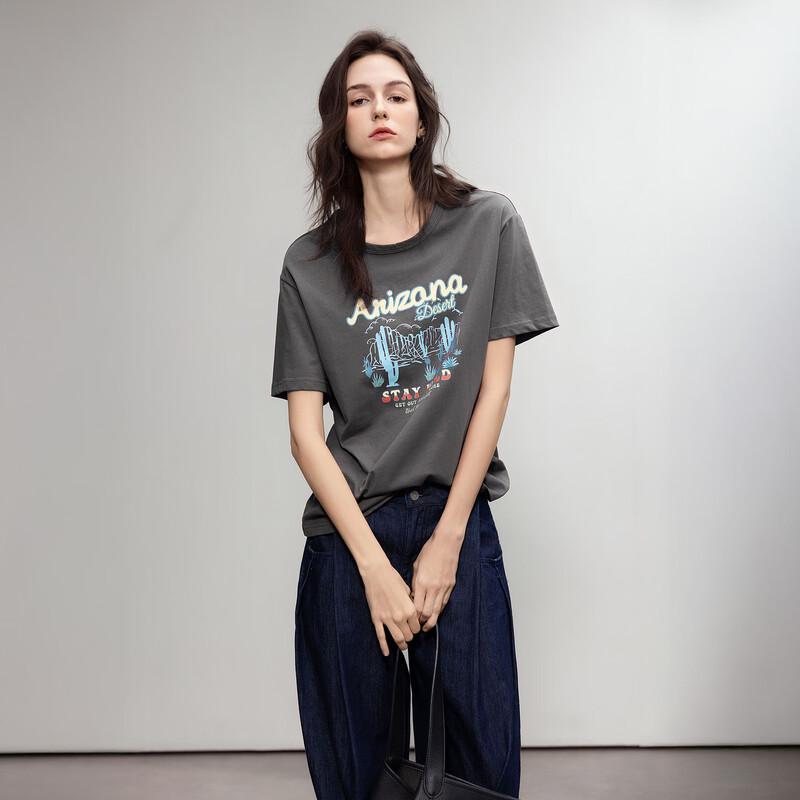 

Women s Retro Print Loose Fit Short Sleeve T-Shirt M