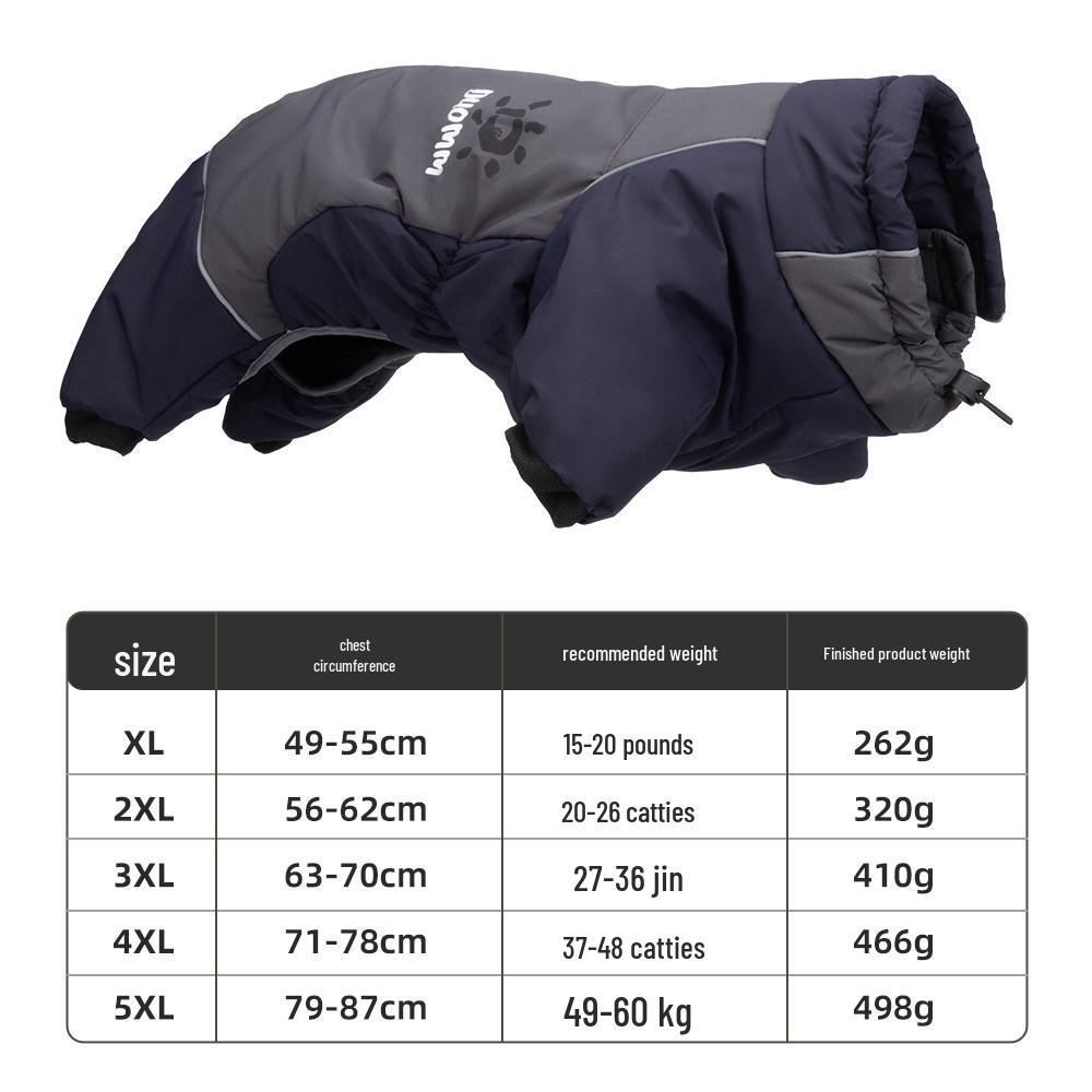 

Windproof Winter Dog Leash Outfit: Warm, Four-Legged Clothes for Medium to Large Dogs (Shiba Inu, Border Collie) - Ideal for Autumn & Winter. XL (15-20 lbs)