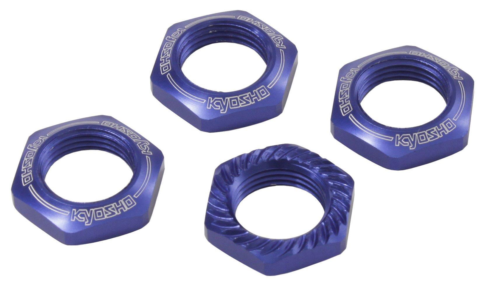 

Kyosho Wheel with Pack of for Radio Control IFW472BL Nuts, Blue, Serrations, 4, Cars,