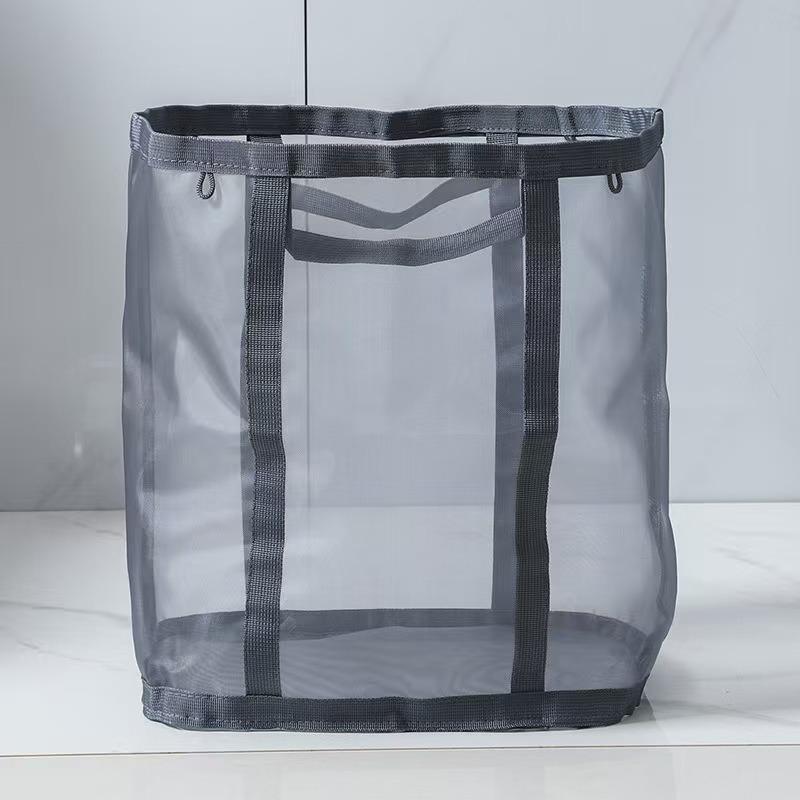 Household Dirty Clothes Basket Laundry Basket Dirty Clothes Bin Net Curtain Bathroom Foldable Dirty Clothes and Clothes Wall-mounted Bathroom