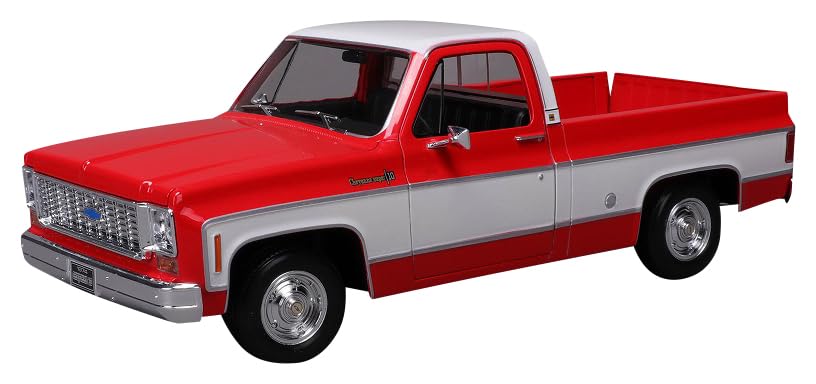 

Kyosho Maisto 1974 Chevrolet C10 Cheyenne Super Pickup Finished Model MS31467RW 1/18 Red/White