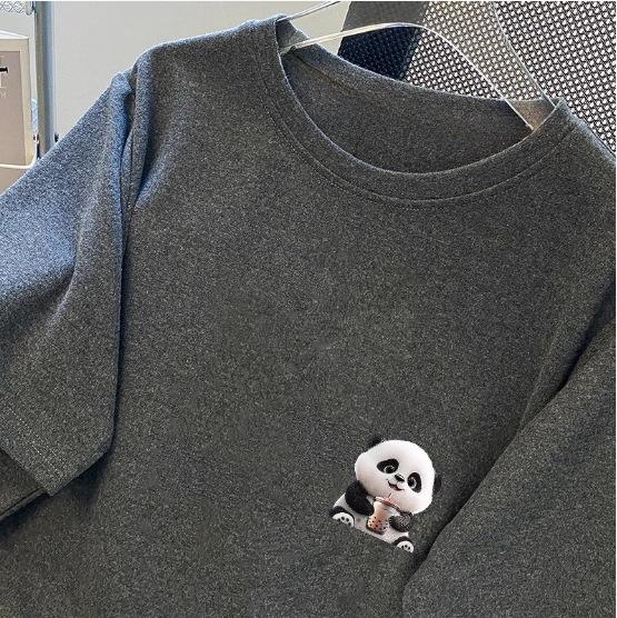 Γυναικείο 2024 Άνοιξη/Καλοκαίρι Φαρδύ Λαιμόκοψη Στρογγυλή Λευκό T-Shirt - Κοντομάνικο, Ευέλικτο, Μήκους Μέτριου, Μοντέρνο Τοπ