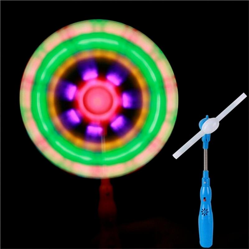 3pcs LED Music Windmill Spinner Flashing Light Up Windmill Rainbow Spinning Glow Toy Kids Outdooer Indoor Sport Toy