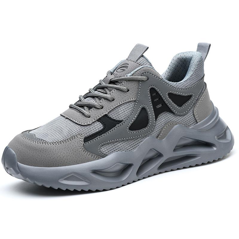 

Men s Industrial Safety Shoes Steel Toe Cap - Anti-Smash Anti-Punctur Outsole Outdoor Indestructible Construction Work Shoes 38 серый