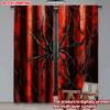 Set aus 2 Spinnennetz-Vorhängen Flach Digitaldruck Kräftiges Rot Schwarz Spinnennetz Gotisches Muster Horror-Thema Raumdekor Aus Polyester