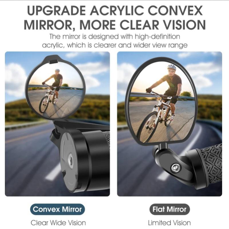 1 Pair Bicycle Rearview Mirror Universal Adjustable Convex Mirrors Rotate Handlebar End Mirror MTB Road Bike Accessories