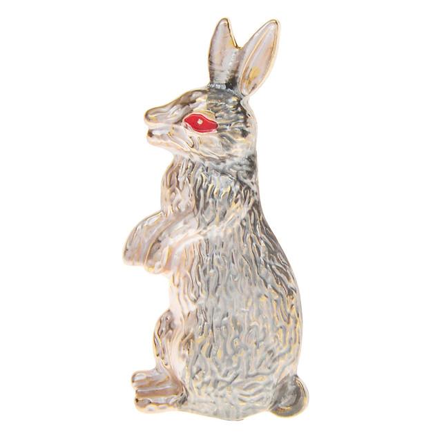 

Adorable White Rabbit Pin Brooches Zodia For Women Animal Jewelry Colors Available Vivid Bonny AccessoriesCute Jewelry серый