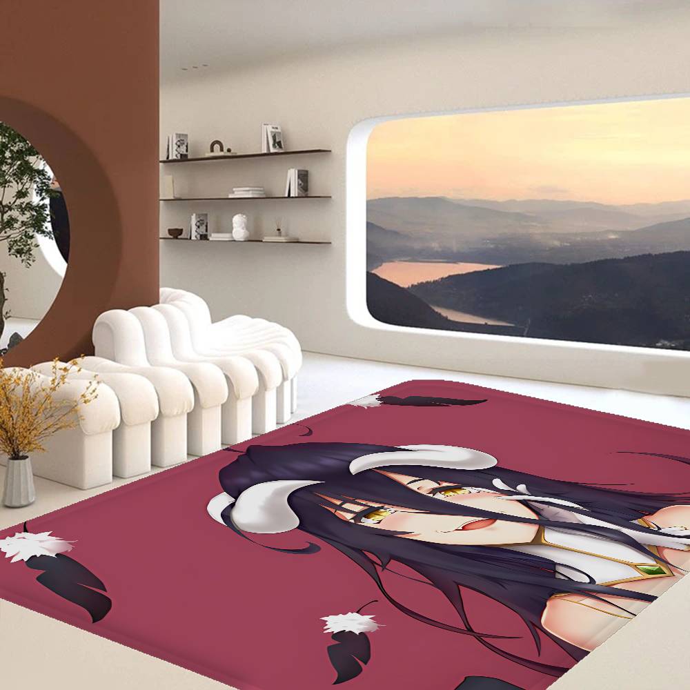 Anime Sexy Girls Gamer Albedo Bathroom Mat Kids Room Bedroom Decoration Balcony Anti-Slip Doormat Living Room Welcome Rug