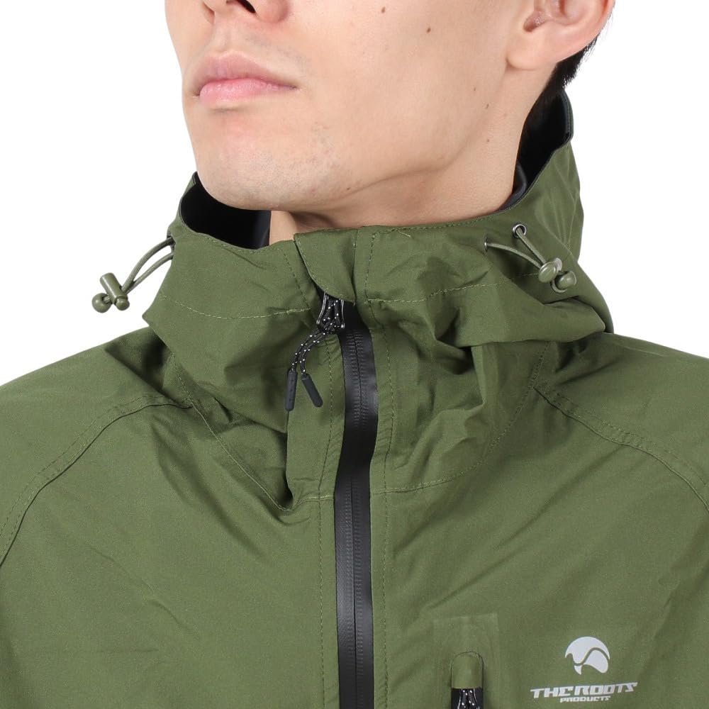 Rainwear Stretch Rain Jacket Olive Green L [The Roots]