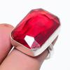 Naturlig Granat Edelsten Håndlaget 925 Sterlingsølv Smykker Ring Størrelse 7 B3O67