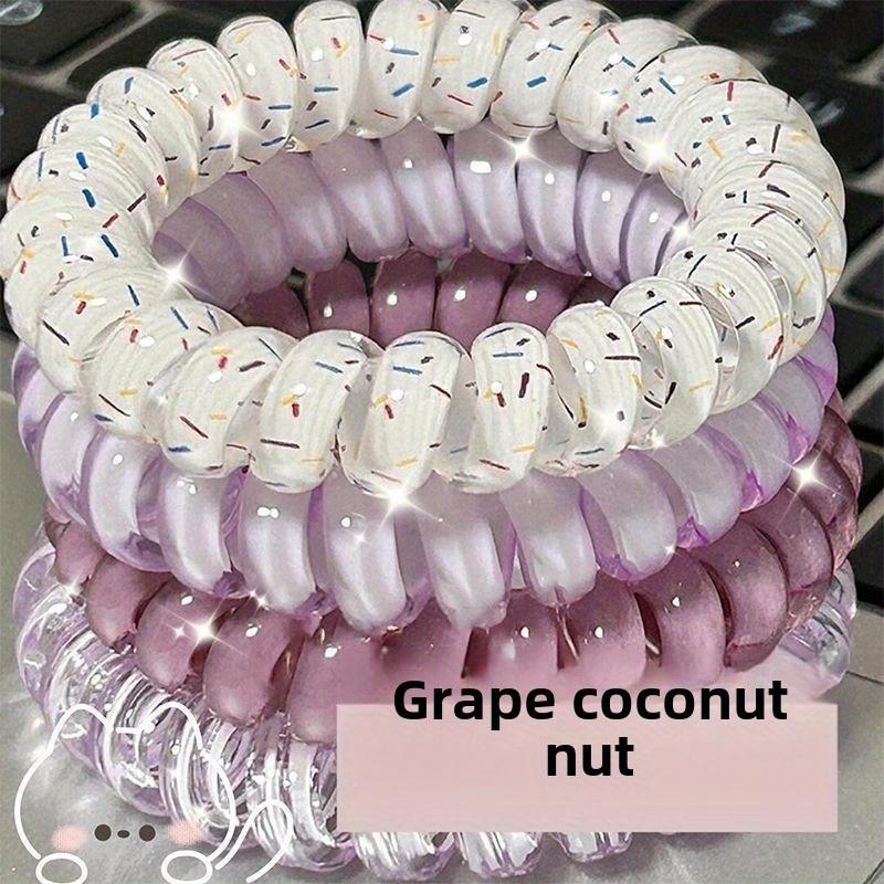Set of 4 Phone Line Hair Ties, Fresh And Versatile, High Elasticity, Durable, And No Trace Hair Bands.