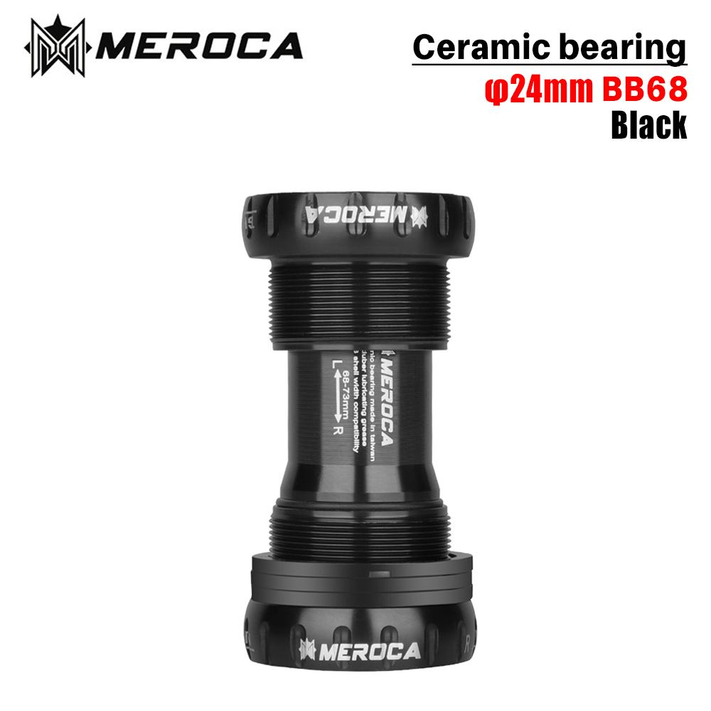 MEROCA BSA Bicycle Ceramic Bearing Bottom Bracket BB68 mtb Mountain bike holowtech central movement bearing 68-73mm shaft Black BB68