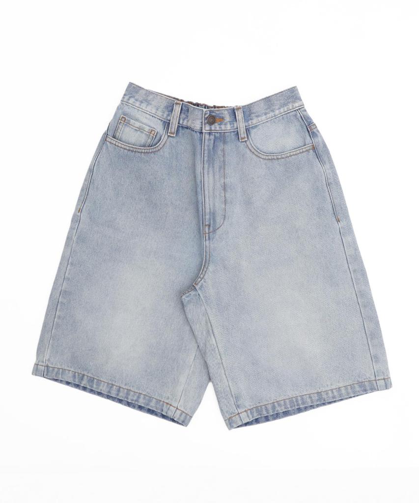 WEGO Vintage Wash Denim Light Denim Women's Shorts, Medium,