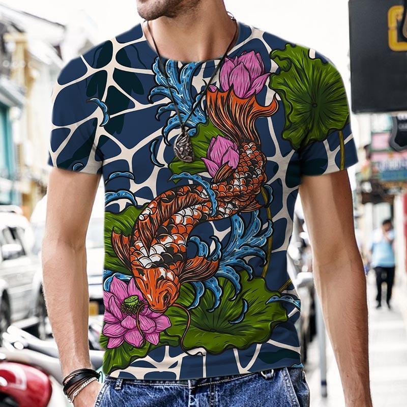 Men's Casual Tees Summer Short Sleeve Round Neck Popular Clothes 3D Print Graphic Streetwear T-Shirts